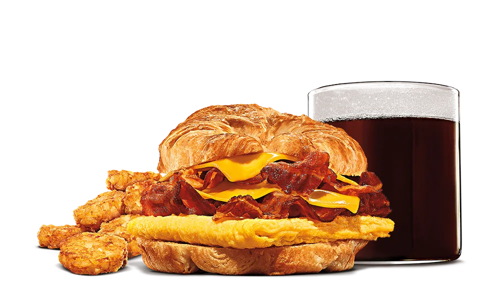 A Double Bacon, Egg & Cheese Croissan'wich.