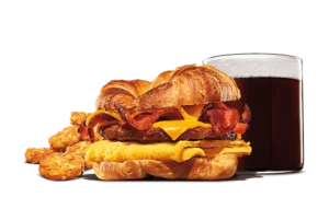 A Double Croissan'wich with sausage and bacon.