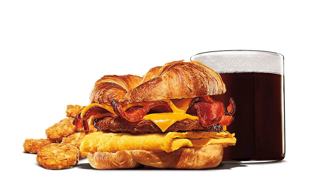 A Double Croissan'wich with sausage and bacon.