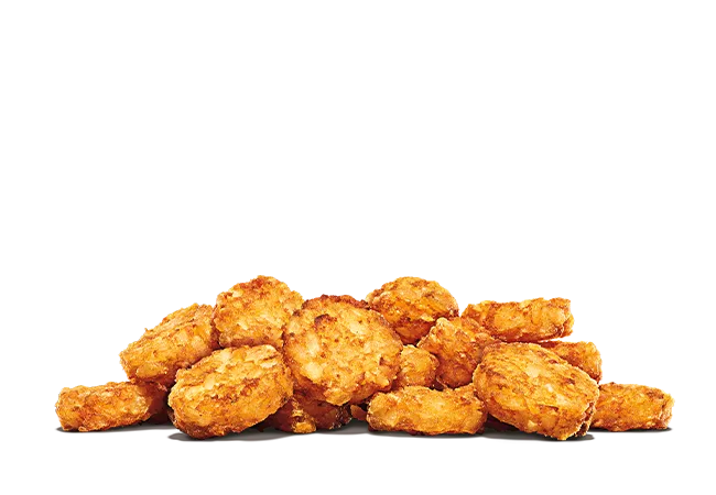 A serving of crispy golden hash browns.