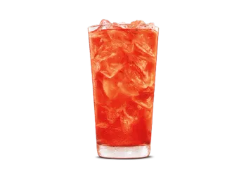 Chilled Blood Orange Lemonade with ice and a slice of blood orange in a clear cup