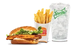 Chicken Jr. Small Meal Deal featuring a chicken sandwich, small fries, and a soft drink